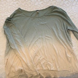 Free People Olive and Cream Top